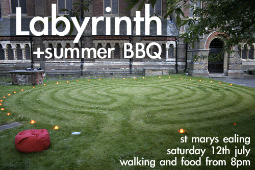 Labyrinth + summer BBQ, St Mary's Ealing, Saturday 12th July, from 8pm