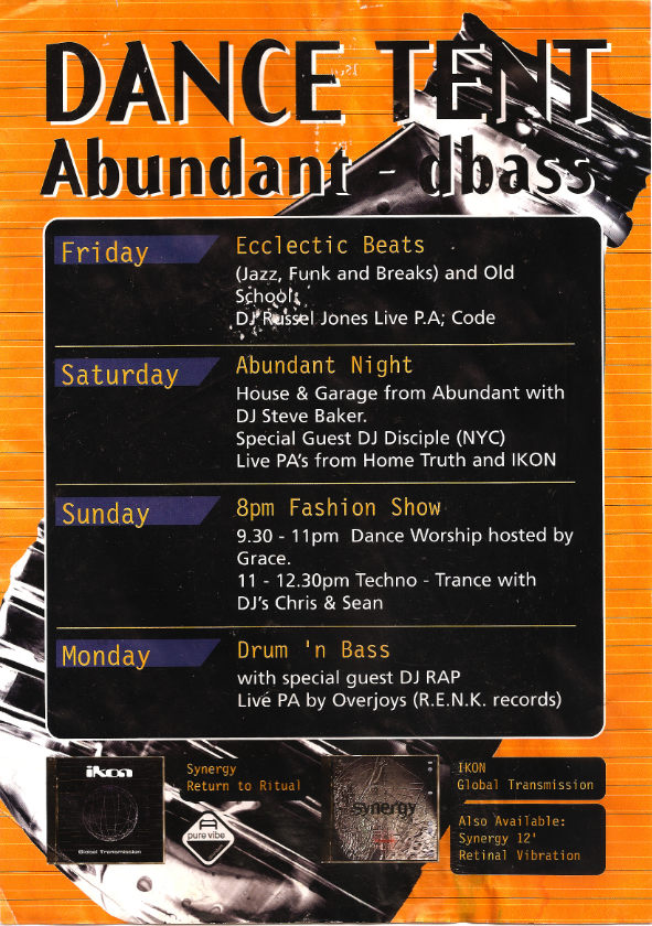 Grace 1996 Greenbelt Abundant Dance Tent flyer